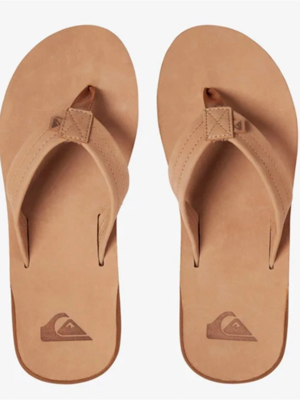 Quiksilver Men’s Tan/Brown Leather Flip Flop Sandals